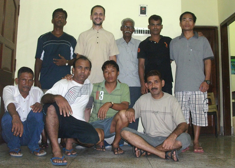 Raj Kumar with the Volunteers in Asha Bhawan, Kolkata